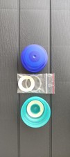 2 Flaschendeckel für die aquabar Wassersprudler-Glasflasche plus 1 Dichtungssatz