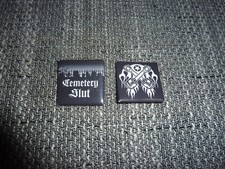Cemetery Slut & Kolben Quadrat Button XTRAX EMP Sonderformat Rar Gothic WGT