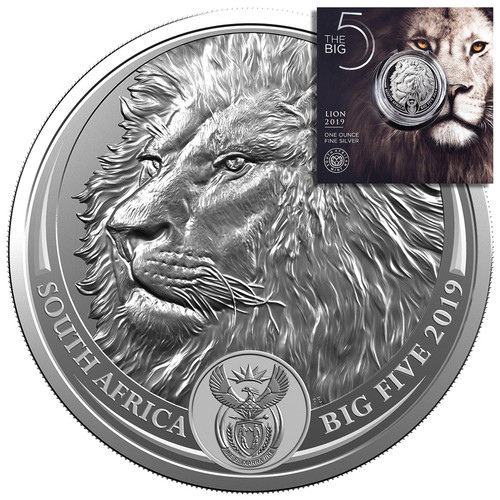 Silbermünze big five löwe - silbermünze,
