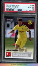 PSA 10 GEM MT Jadon Sancho RC Rookie Topps Now 2019 First Hattrick BVB Dortmund