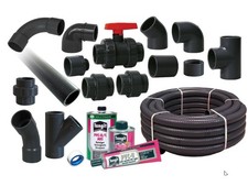 Pool Verrohrungsset XXL 50 mm PVC Verrohrung Pool Fittinge Kleber Poolbau