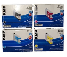 8x Orig. KMP E133 E134 E135 E136 ersetzt Epson T7021-T7024 Set Satz f. Workforce