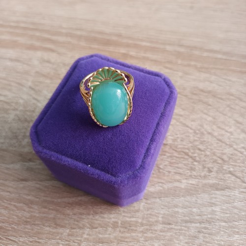 Goldring mit chrysoprasstein - mit,