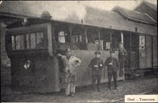 Ak Doel Beveren Ostflandern, Tramstatie, Bahnhof, Gleisseite - 3732204