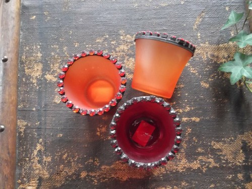 Teelichthalter rot und - 3,