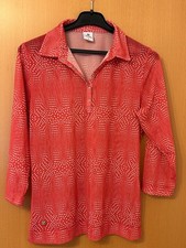 Daliy Sports Damen Bluse Top Poloshirt Golf T-Shirt Gr. XL neu rot Punkte Mesh