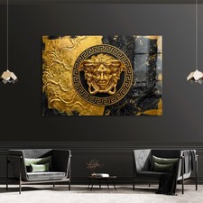 Goldene medusa wandkunst - goldene,