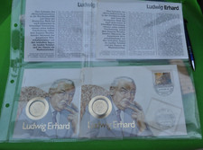 1988 Bonn Erstagsbrief Ludwig Erhard 2 DM Münze vergoldet Deutsche Mark