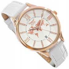 Damen Armbanduhr Weiß Leder