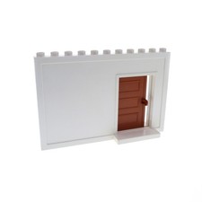 1x Lego Duplo Wand Element B-Ware abgenutzt weiß Schiebetür braun 4901c01