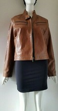 IMAGE NEW YORK DAMEN ECHT LEDER JACKE GR. L (FR40-EU38) COGNAC
