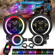 9" RGB Round LED Headlight 4"