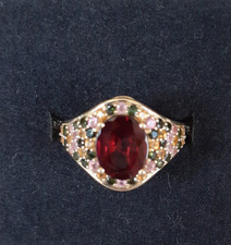 Mosambik-Granat-Goldring 9K