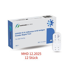 12×Safecare Corona + Influenza A/B Combo 3in1 Test 1er Laientest/MHD 12.2025