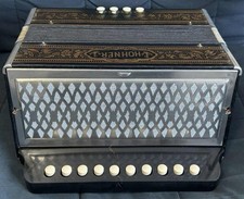 Antikes HOHNER Knopf Akkordeon Wiener Model Marca Registrada ohne Koffer