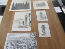 Posten 6 x alte Stiche Drucke Holzstiche Lithografien aus Geschäftsauflösung