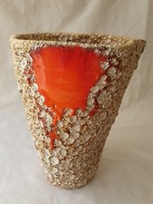 große französische Kunstkeramik Bio Struktur Vulkan Vase. um 1960-1970