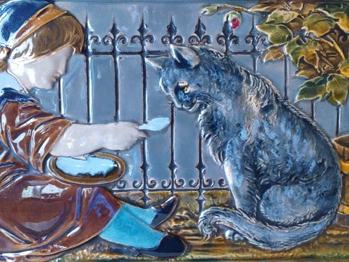Ofenkachel jugendstil mädchen - jugendstil,