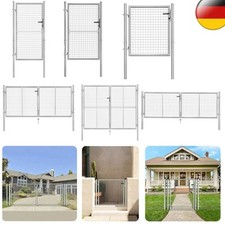 Gartentor Gartentür Zauntor Hoftor Tor Doppeltor Silbern Verzinkter Stahl vidaXL