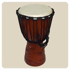Djembe | geschnitzt 40 cm | Bongo Afrikanische Trommel aufwendige Schnitzerei