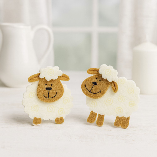 Filzdeko schaf 2er set 5cm - filzdeko,