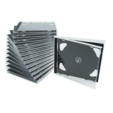 50 Doppel CD Jewelcase /CD Leer Hüllen für 2 CD/DVD, transparent, Tray schwarz