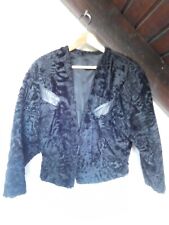 Damen Echtpelzjacke Bolero Persianer Breitschwanz Karakul Echtleder Gr. ca. 38