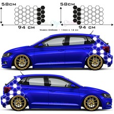 Auto Aufkleber Hexagon Seitenaufkleber Car Tattoo Decor Waben New 2er Set s66