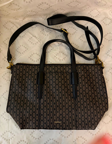 Fossil monogram satchel - fossil,