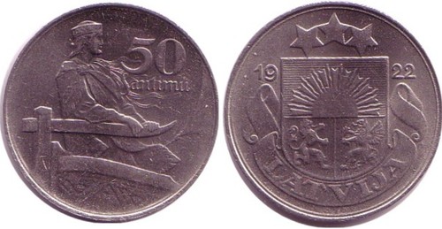 Lettland centimes 1922 - lettland,