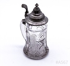 Vintage pressed glass beer - pressed, mug