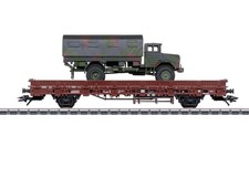 Märklin 46928, Rungenwagen beladen mit BW LKW, DB, Neu & OVP, H0 AC