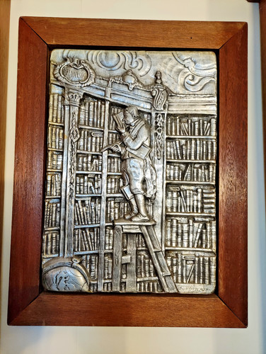 Zinn relief spitzweg der - ,