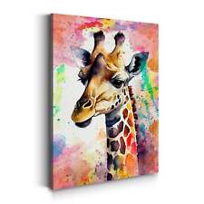 Giraffe Abstract Colour Tier Wandbild Leinwandbild Kunst XXL Deko