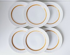 6x Kuchenteller 19cm Thomas Arcta Borkenrand Teller Set weiß orange 70er Retro