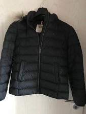 TOMMY JEANS Daunenjacke, dunkelblau, Fell-Imitat Kapuze abnehmbar, guter Zustand