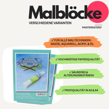 Skizzen- und Malblöcke A3 & A4,  für Acryl, Aquarell, Pastell, Kohle, Malblock