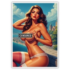 Pin Up Girl A4 Sexy Kunstdruck