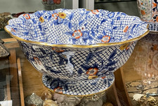 Gr. antik Minton England Keramik Fayence Schale Fußschale im Topzustand Ø 28,5cm