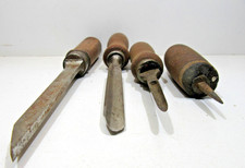 4 x antike  verschiedene Stemmeisen - Stechbeitel - Schäleisen - Holzbeitel -