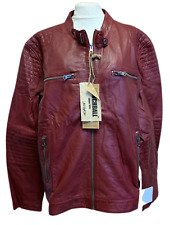 Lederjacke Lammleder Bikerjacke Lammnappa Dunkelrot Punchball Herren Größe: 60