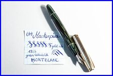 1955 MONTBLANC 644 F flex Gold Feder 14Ct Grün gestreift Masterpiece Zelluloid