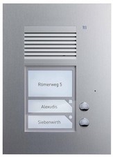 TCS Außenstation PUK02/1-EN mit 2 Klingeltasten, 1 Spalte, eloxiert natur