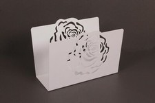 Zeitungsständer Design Rose, 23x32x12 cm, weiß (Zeitungshalter Magazinständer)