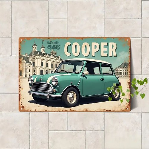 Blechschild mini cooper auto - mini,