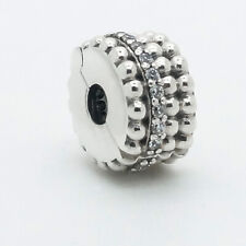 Original Pandora Clip Charm Perlenglanz 925er-Silber Zirkonia 797520CZ Neu