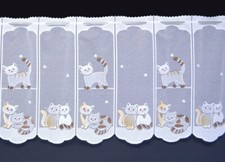 Katzen Scheibengardine Kindergardine in 7 Breiten Kätzchen Bistrogardine Neu