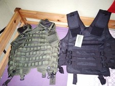 Set Niederländische (oliv) und Mil-Tec (schwarz) MOLLE Weste Beides Größe Medium