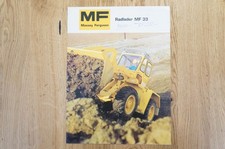 MF MASSEY FERGUSON Radlader Prospekt Typ MF33 8 Seiten 1975