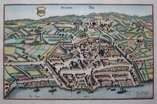 Zug - Tugium - Merian - Originaler Kupferstich von 1641 - Rare engraving